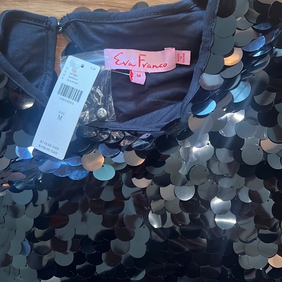 Eva Franco Sequin Tee size M black - Picture 2 of 6